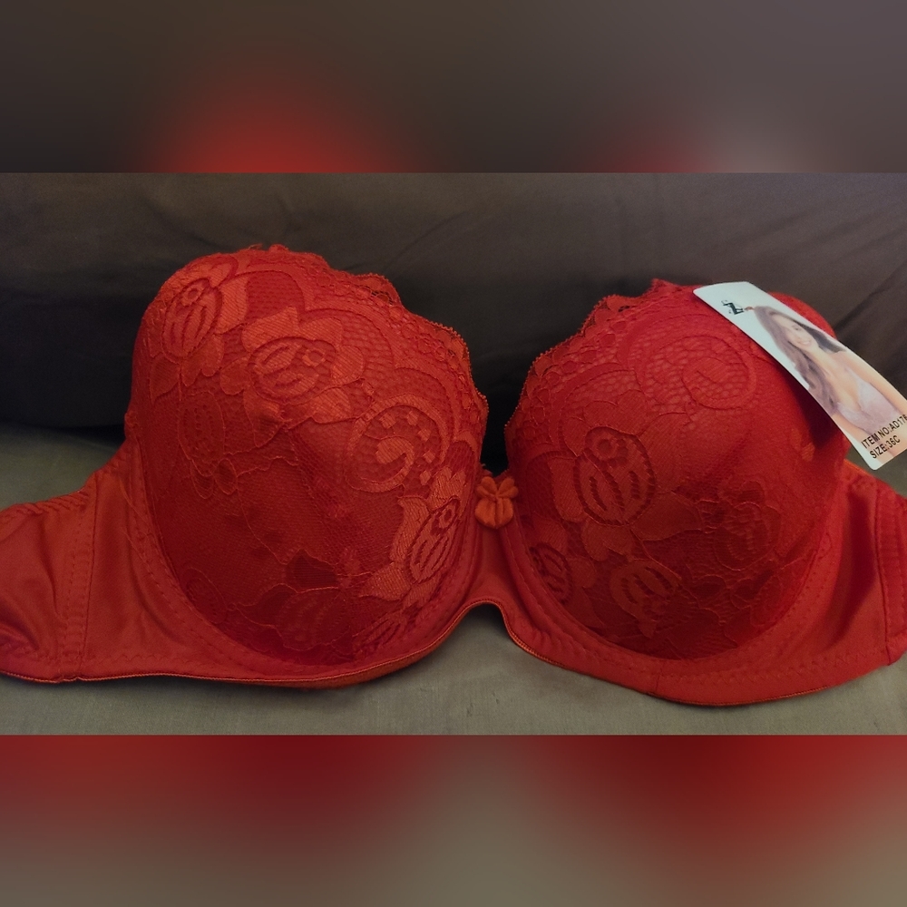 ZC Cherry Red ANGELIC BEAUTY WIRED BRA - LINGERIA - Lace  bra
